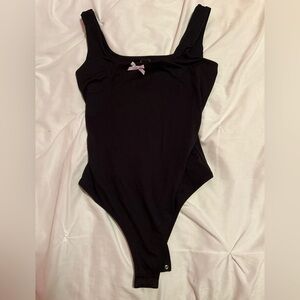 Windsor Square-Neck Bow Bodysuit